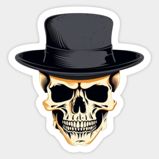 Skull with Hat Sticker